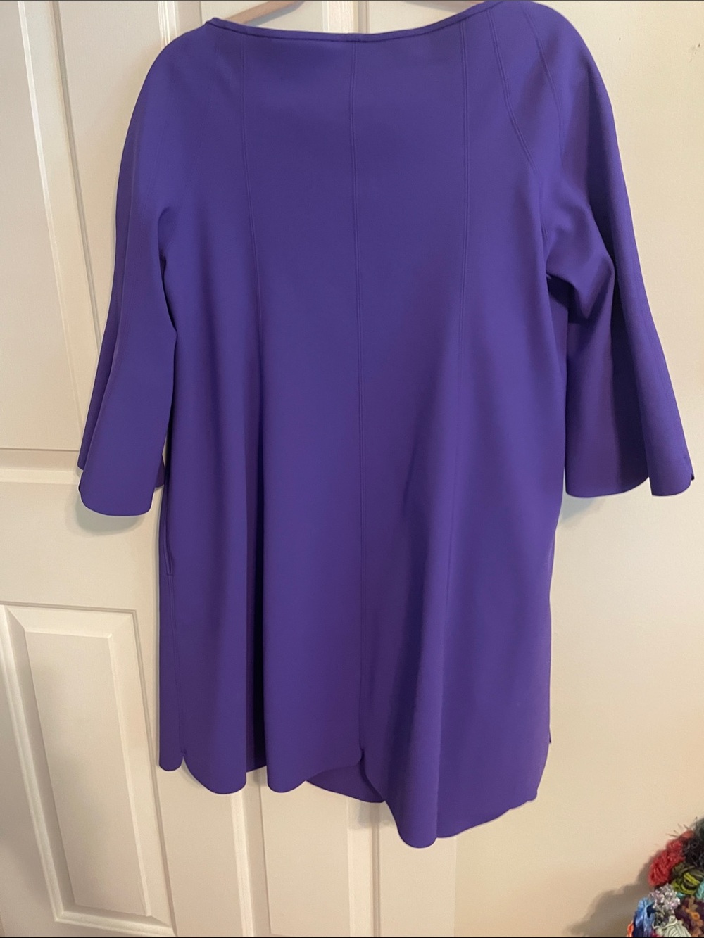 Maria Pinto Scallop-Hem Mini Dress in Vibrant Purple - Picture 4 of 7